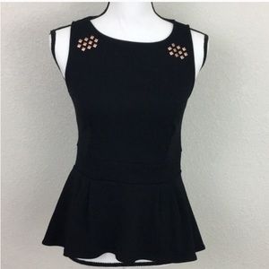 Black high low Peplum top
